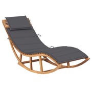 vidaXL Rocking Sun Lounger with Cushion Solid Teak Wood vidaXL Rocking Sun Lounger with Cushion Solid Teak Wood