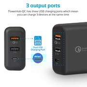 Promate 30W USB Type-C Charger with 3A USB-C Port, QC 3.0 USB Port and 2.4A USB Port, PowerHub-QC.UNI Promate 30W USB Type-C Charger with 3A USB-C Port, QC 3.0 USB Port and 2.4A USB Port, PowerHub-QC.UNI