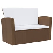 vidaXL 8 Piece Garden Lounge Set with Cushions Poly Rattan Brown vidaXL 8 Piece Garden Lounge Set with Cushions Poly Rattan Brown