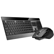 Rapoo 9900M Multi Mode Wireless Keyboard and Mouse Rechargeable Combo (Bluetooth 3.0/4.0/2.4G), Connect Up to 4 Devices Black