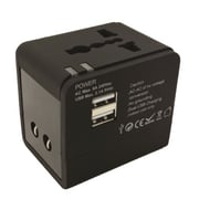 Eklasse Universal Travel Adapter With 2xUSB 5V/2.1A Black EKTA2U03XM Eklasse Universal Travel Adapter With 2xUSB 5V/2.1A Black EKTA2U03XM