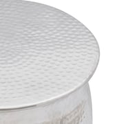 vidaXL Hammered Aluminium Stool/Side Table Silver vidaXL Hammered Aluminium Stool/Side Table Silver