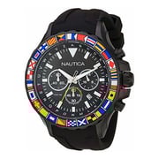 Nautica NST 1000 Flags Quartz Black Silicon Watch For Men NAD21011G