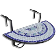 vidaXL Hanging Balcony Table Blue and White Mosaic vidaXL Hanging Balcony Table Blue and White Mosaic