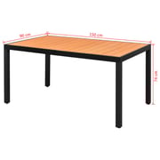 vidaXL Garden Table Brown 150x90x74 cm Aluminium and WPC vidaXL Garden Table Brown 150x90x74 cm Aluminium and WPC