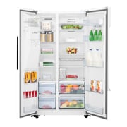 evvoli 650 Litres Side by Side Refrigerator With Ice maker and Water Dispenser, Digital Inverter Technology, White EVRFH-S532HW