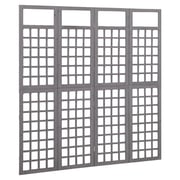 Vidaxl 4-panel Room Divider/trellis Solid Fir Wood Grey 161x180 Cm Vidaxl 4-panel Room Divider/trellis Solid Fir Wood Grey 161x180 Cm