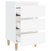Vidaxl Bed Cabinets With Solid Wood Legs 2 Pcs White 40x35x69 Cm Vidaxl Bed Cabinets With Solid Wood Legs 2 Pcs White 40x35x69 Cm