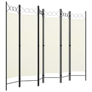 Vidaxl 6-panel Room Divider Cream White 240x180 Cm Vidaxl 6-panel Room Divider Cream White 240x180 Cm