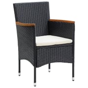 vidaXL 5 Piece Garden Dining Set with Cushions Poly Rattan Black vidaXL 5 Piece Garden Dining Set with Cushions Poly Rattan Black