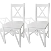 vidaXL Dining Chairs 2 pcs White Pinewood vidaXL Dining Chairs 2 pcs White Pinewood