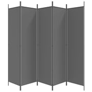 vidaXL 5-Panel Room Divider Anthracite 250x200 cm Fabric vidaXL 5-Panel Room Divider Anthracite 250x200 cm Fabric