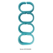 Feelings 12pcs Plastic Shower Curtain Rings Blue