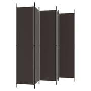 vidaXL 5-Panel Room Divider Brown 250x220 cm Fabric vidaXL 5-Panel Room Divider Brown 250x220 cm Fabric