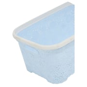Dunya Rattan Laundry Basket Blue/White 35 Litres