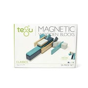 24 Piece Tegu Magnetic Wooden Block Set, Blues