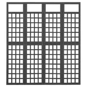 Vidaxl 4-panel Room Divider/trellis Solid Fir Wood Black 161x180 Cm Vidaxl 4-panel Room Divider/trellis Solid Fir Wood Black 161x180 Cm