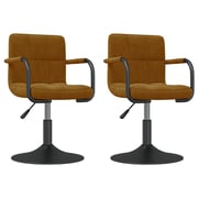 Buy Vidaxl Swivel Dining Chairs 2 Pcs Brown Velvet Online in UAE
