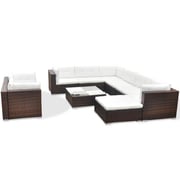 Vidaxl 10 Piece Garden Lounge Set With Cushions Poly Rattan Brown Vidaxl 10 Piece Garden Lounge Set With Cushions Poly Rattan Brown
