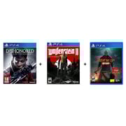 PS4 Dishonored Death of the Outsider + Wolfenstein II The New Colossus + Friday the 13th The Game PS4 Dishonored Death of the Outsider + Wolfenstein II The New Colossus + Friday the 13th The Game