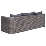 Vidaxl 3 Piece Garden Sofa Set With Cushions Grey Poly Rattan Vidaxl 3 Piece Garden Sofa Set With Cushions Grey Poly Rattan