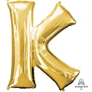 Anagram Letter K Gold Foil Balloon, 34