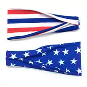Drecode Women Sports Head Bands Shine Red White And Blue Patriotic American Flag Workout Band Running Cool Hair Accessories For Men Boys - Pack Of 2 Drecode Women Sports Head Bands Shine Red White And Blue Patriotic American Flag Workout Band Running Cool Hair Accessories For Men Boys - Pack Of 2