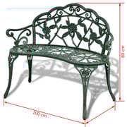 Vidaxl Garden Bench 100 Cm Cast Aluminium Green Vidaxl Garden Bench 100 Cm Cast Aluminium Green