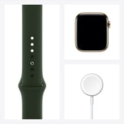 Apple Watch Series 6 GPS+Cellular 40mm Gold Stainless Steel Case with Cyprus Green Sport Band Apple Watch Series 6 GPS+Cellular 40mm Gold Stainless Steel Case with Cyprus Green Sport Band