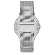 Omax Dome Series Silver Mesh Analog Watch For Men DCD003P46I