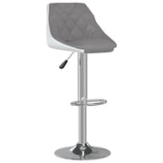 Vidaxl Bar Stools 2 Pcs Grey And White Faux Leather Vidaxl Bar Stools 2 Pcs Grey And White Faux Leather