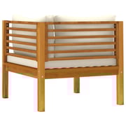 Vidaxl Sectional Corner Sofa With Cream White Cushion Acacia Wood Vidaxl Sectional Corner Sofa With Cream White Cushion Acacia Wood