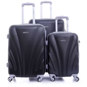 Para John ABS Luggage Travel Trolley With 4 Wheels 3pcs Set Black Para John ABS Luggage Travel Trolley With 4 Wheels 3pcs Set Black