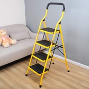4 Steps Folding Steel Wide Step Ladder 150kg Capacity, Multi Purpose Portable Step Stool For Home,kitchen, Garden, Office, Warehouse,4 Step (yellow)… 4 Steps Folding Steel Wide Step Ladder 150kg Capacity, Multi Purpose Portable Step Stool For Home,kitchen, Garden, Office, Warehouse,4 Step (yellow)…