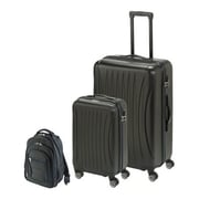 Princess Travellers LASVEGAS Luggage Trolley Bag With Built in Scale Black Set Of 3