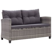 Vidaxl 2-seater Garden Sofa With Cushions Grey 124 Cm Poly Rattan Vidaxl 2-seater Garden Sofa With Cushions Grey 124 Cm Poly Rattan