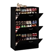 Three-Door Big Foot Shoe Cabinet (Black)