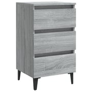 Vidaxl Bed Cabinet With Metal Legs Grey Sonoma 40x35x69 Cm Vidaxl Bed Cabinet With Metal Legs Grey Sonoma 40x35x69 Cm
