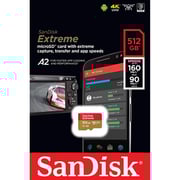 Sandisk Extreme Micro SDXC Memory Card 512GB Red and Brown SDSQXA1-512G-GN6MN Sandisk Extreme Micro SDXC Memory Card 512GB Red and Brown SDSQXA1-512G-GN6MN