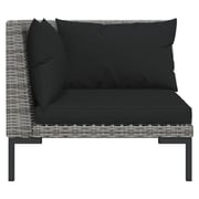 vidaXL 8 Piece Garden Lounge Set with Cushions Poly Rattan Dark Grey vidaXL 8 Piece Garden Lounge Set with Cushions Poly Rattan Dark Grey