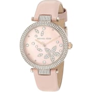 Michael Kors Parker Pave Rose Gold Leather Analog Women Watch MK6808 Michael Kors Parker Pave Rose Gold Leather Analog Women Watch MK6808