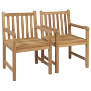 vidaXL Garden Chairs 2 pcs with Light Blue Cushions Solid Teak Wood vidaXL Garden Chairs 2 pcs with Light Blue Cushions Solid Teak Wood