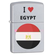 Zippo Classic Lighter 205 Ci412710 I Heart Egypt With Round Shape Egypt Flag Design | Windproof | Metal Material - Satin Chrome Zippo Classic Lighter 205 Ci412710 I Heart Egypt With Round Shape Egypt Flag Design | Windproof | Metal Material - Satin Chrome