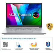 Asus Vivobook Pro 14 K3400PH-OLED007W Laptop - Core i7 3.30GHz 16GB 1TB 4GB Win11Home 14inch OLED Silver English/Arabic Keyboard