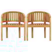 Vidaxl Banana Chairs 2 Pcs Solid Teak Wood Vidaxl Banana Chairs 2 Pcs Solid Teak Wood