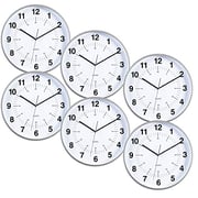 Kieragrace Contemporary Wall-Clocks, Set Of 6, Silver Kieragrace Contemporary Wall-Clocks, Set Of 6, Silver