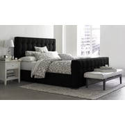 Padded Modern-Style Bed King with Mattress Black