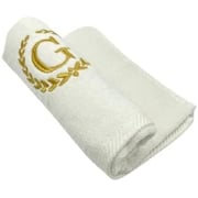Byft Embroidered Monogrammed Hand Towel Golden Letter Byft Embroidered Monogrammed Hand Towel Golden Letter