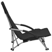 vidaXL Folding Beach Chairs 2 pcs Black Fabric vidaXL Folding Beach Chairs 2 pcs Black Fabric