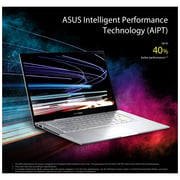 Asus Vivobook Flip 14 TP470EA-EC450W Touch Laptop – Core i5 2.40GHz 8GB 512GB Shared Win11Home 14inch FHD Transparent Silver English/Arabic Keyboard with Stylus Pen